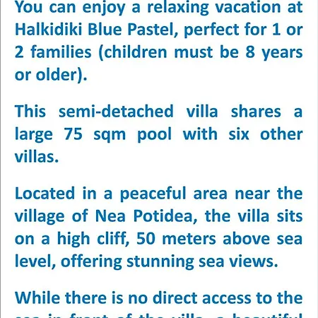 Blue Pastel-cliffside Villa, Shared Pool, Wild Sandy Nearby Holiday home *