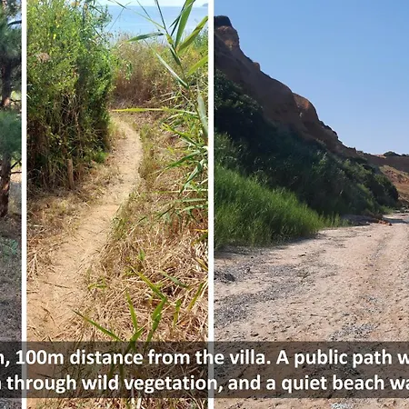 בית נופש Blue Pastel-cliffside Villa, Shared Pool, Wild Sandy Nearby