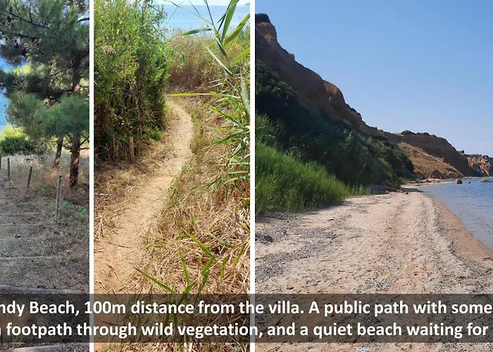 Vakantiehuis Blue Pastel-cliffside Villa, Shared Pool, Wild Sandy Nearby